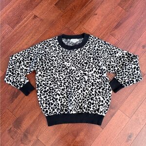 Molly Bracken Black and White Leopard Crewneck Sweater
